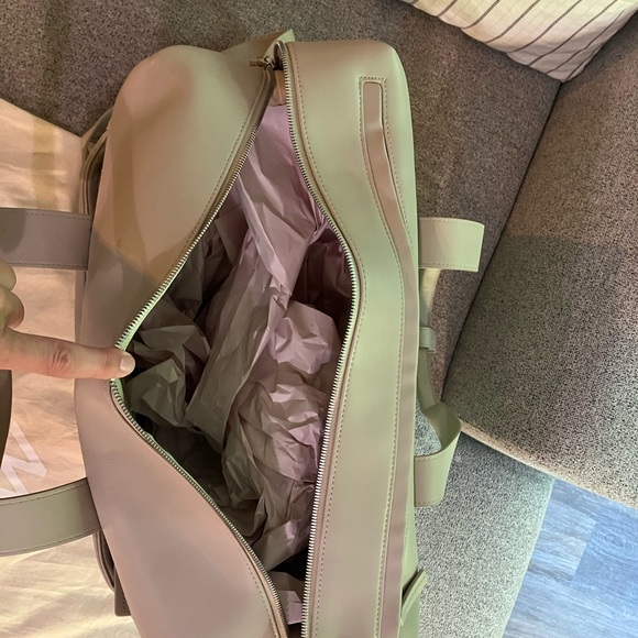 Monos Weekender Bag in Ivory Vegan Leather - Picture 3 of 5